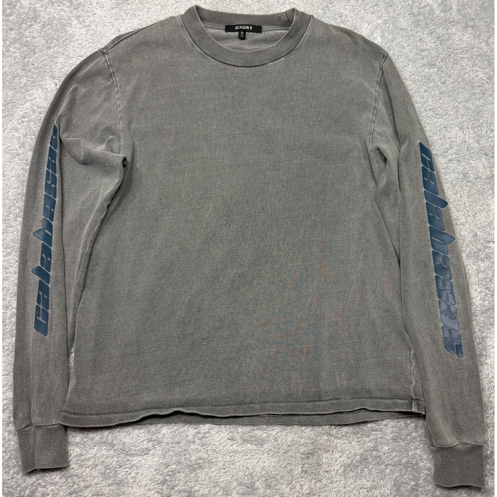 Yeezy T Shirt Mens XS Grey Season 6 Calabasas Long Sleeve Graphic Cotton Italy